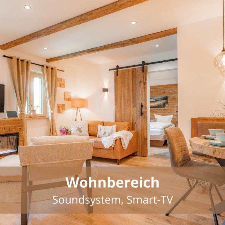 Chalet WaldHäusl luxuriöse Ferienwohnungen mit Sauna & Whirlpool, Kamin, Balkon oder Terrasse mit Bergblick - Deluxe Apartment - 10