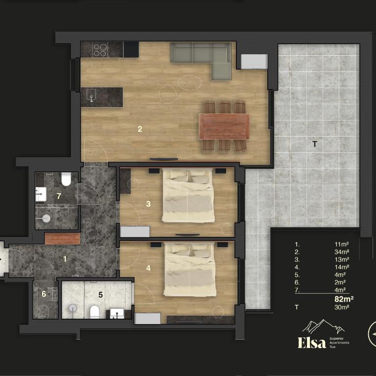 ELSA Spa Apartments Tux - Appartement 2 Chambres Deluxe avec Balcon - 2