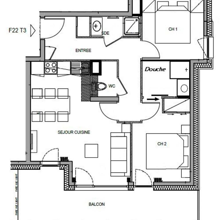 Les Saisies - Appartement 52m², 6 pers, parking couvert inclus - Apartment mit 2 Schlafzimmern - 3