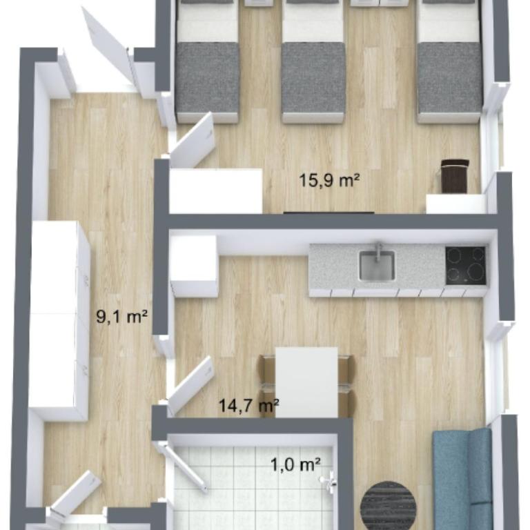 Würzburg Altbau-Citylofts - Apartment mit 1 Schlafzimmer - 1
