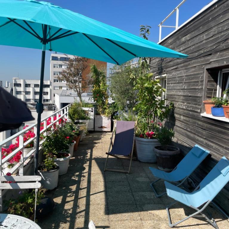 Trois pièces sur parc de la Villette Terrasse et vues - Appartement 2 Chambres - 16