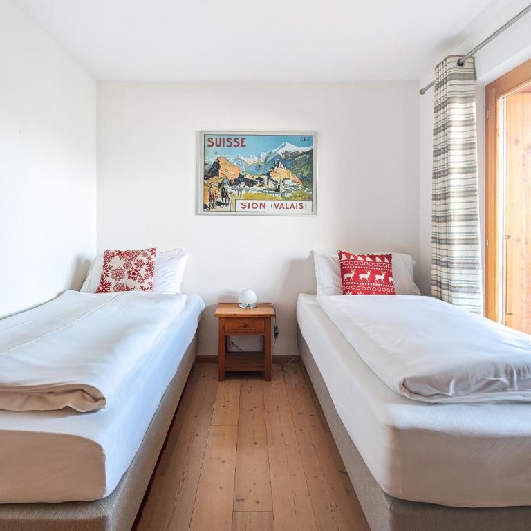 Paisible apt cheminée, terrasse, jardin, vue époustouflante - Apartment mit 3 Schlafzimmern und Bergblick - 9
