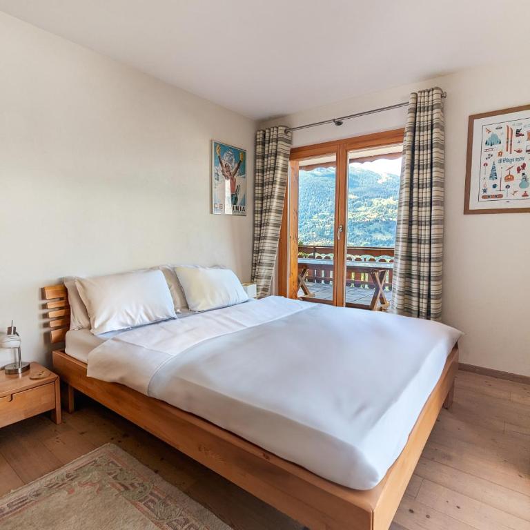 Paisible apt cheminée, terrasse, jardin, vue époustouflante - Apartment mit 3 Schlafzimmern und Bergblick - 12