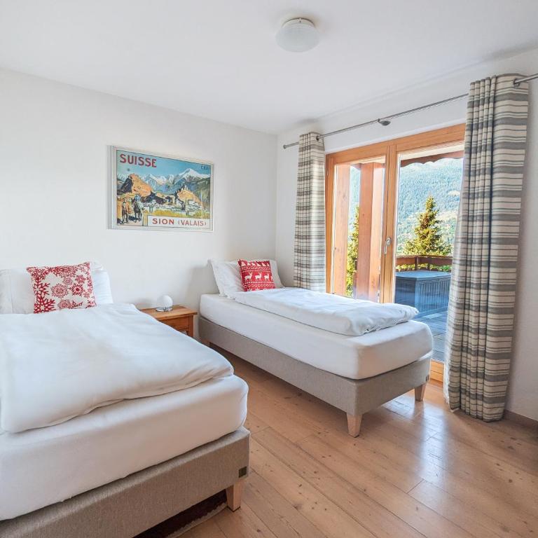 Paisible apt cheminée, terrasse, jardin, vue époustouflante - Apartment mit 3 Schlafzimmern und Bergblick - 25