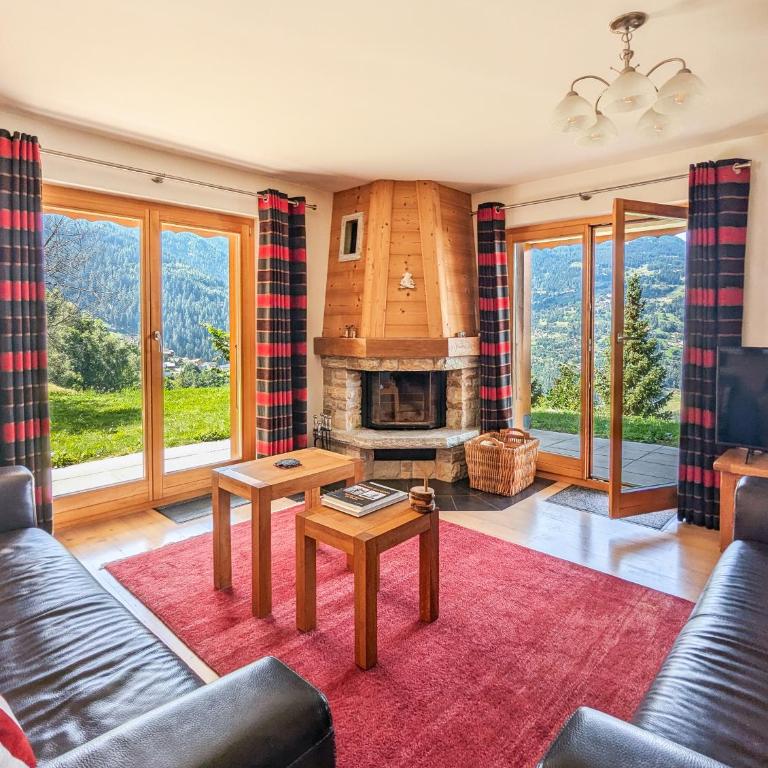 Paisible apt cheminée, terrasse, jardin, vue époustouflante - Apartment mit 3 Schlafzimmern und Bergblick - 1