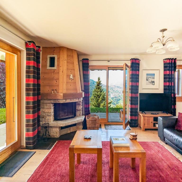 Paisible apt cheminée, terrasse, jardin, vue époustouflante - Apartment mit 3 Schlafzimmern und Bergblick - 44