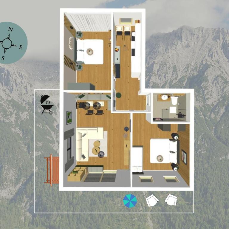 Die Karwendelsuite - 5 Sterne FeWo mit bestem Bergblick, zentrumsnah & ruhig gelegen, familienfreundlich - Two-Bedroom Apartment - 44
