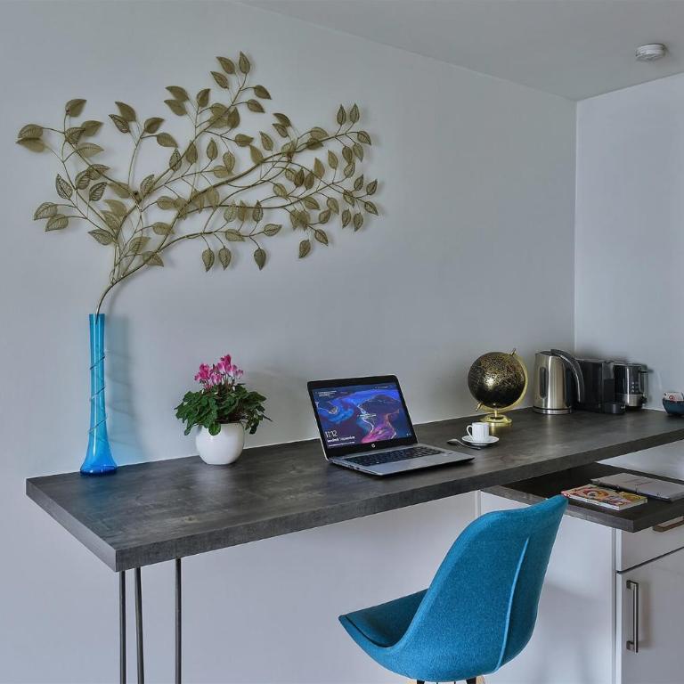 "Monplaisir", parking, espace de travail avec wifi, proximité commerces, gare, Université Lyon 3 , Tram T2, T4 et C25, idéal voyages d'affaires et tourisme - Studio - 6
