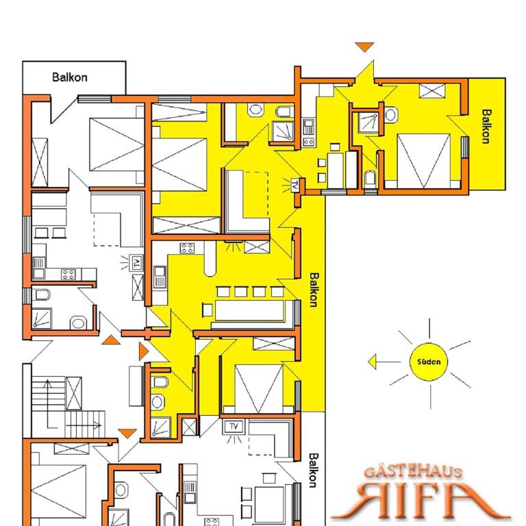 Apartments RIFA - Gaschurn - Apartment mit 3 Schlafzimmern und Zugang zum Gemeinschafts-WC - 5