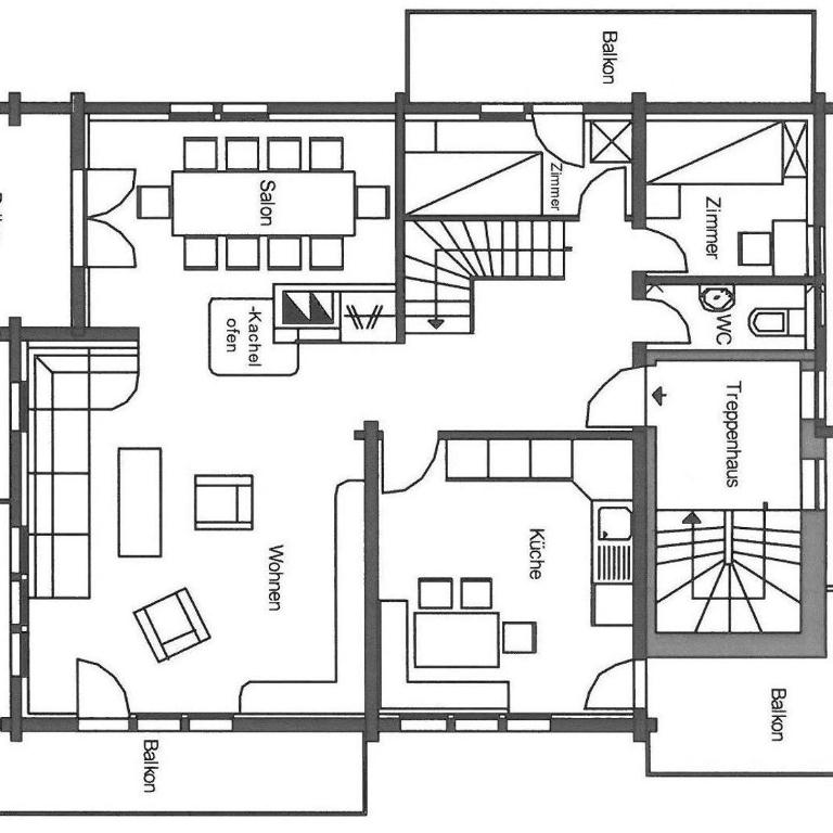 Chalet Alpenrösli - Deluxe Apartment mit 4 Schlafzimmern - 3