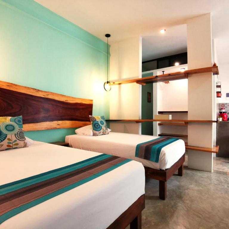 Les Suites Calle 2 by Galian - 350m from ADO bus terminal - Habitación Doble Deluxe - 2 camas - 2