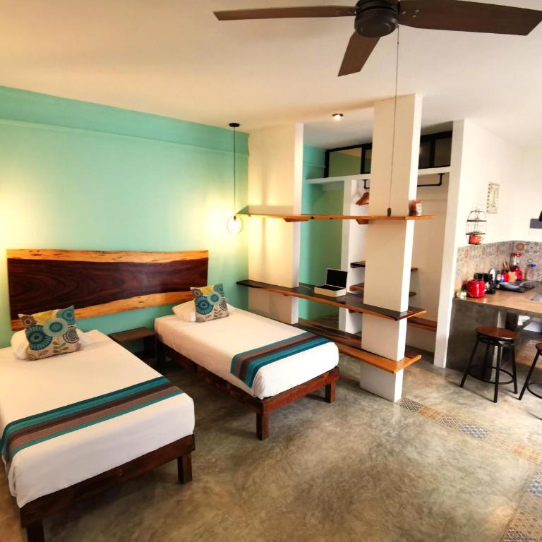 Les Suites Calle 2 by Galian - 350m from ADO bus terminal - Habitación Doble Deluxe - 2 camas - 6