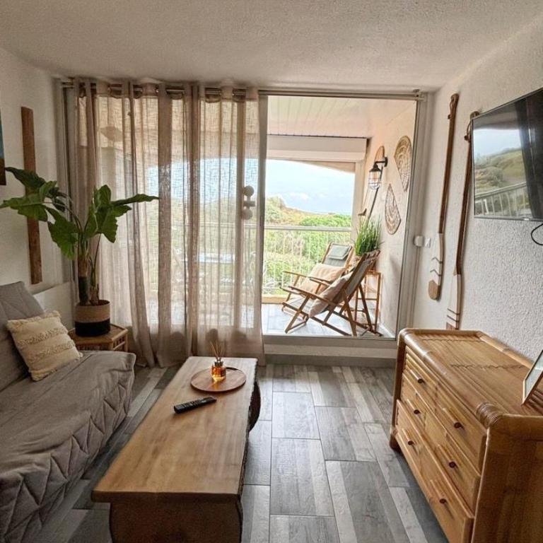 Belle vue mer, plage 90 m, parking, loggia, wifi. - Apartment mit 1 Schlafzimmer - 7