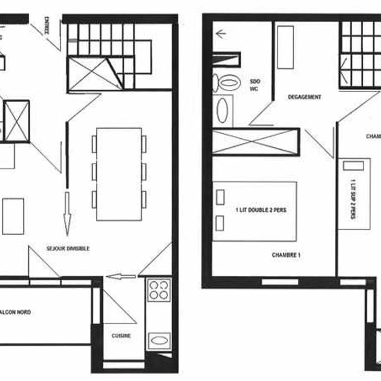 Duplex rénové 8 pers. à 3 min des pistes avec balcon et parking gratuit - FR-1-329-94 - Apartment - 12
