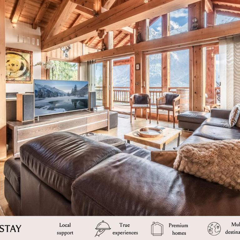 Chalet Ibex Mont-Blanc View, ideal for families, Private Hammam, Sleeps 10 in Les Houches - Chalet - 1