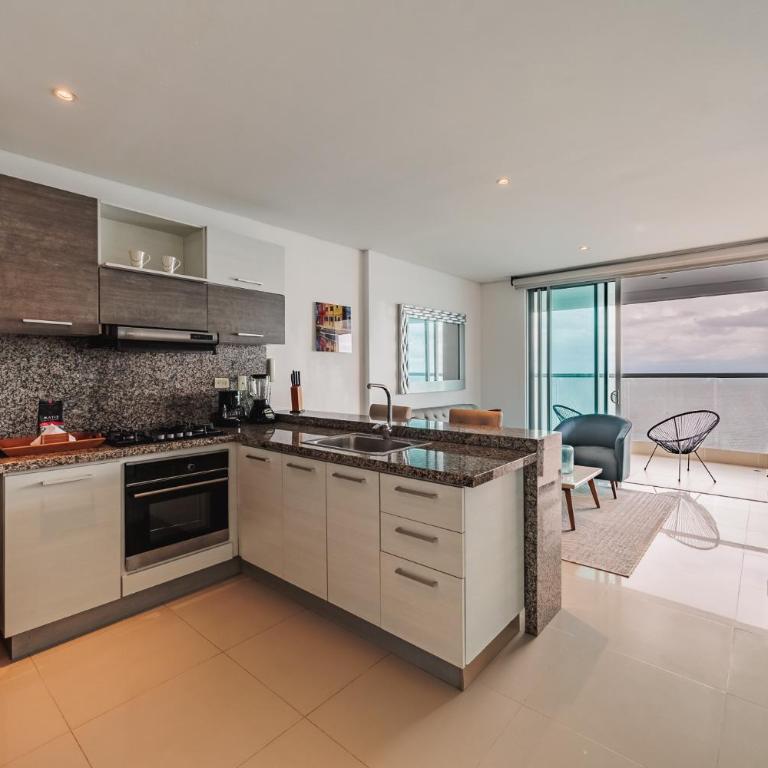 Magnífico apto de 1 habitación con vista inmejorable al mar en Bocagrande - Apartamento con balcón - 5