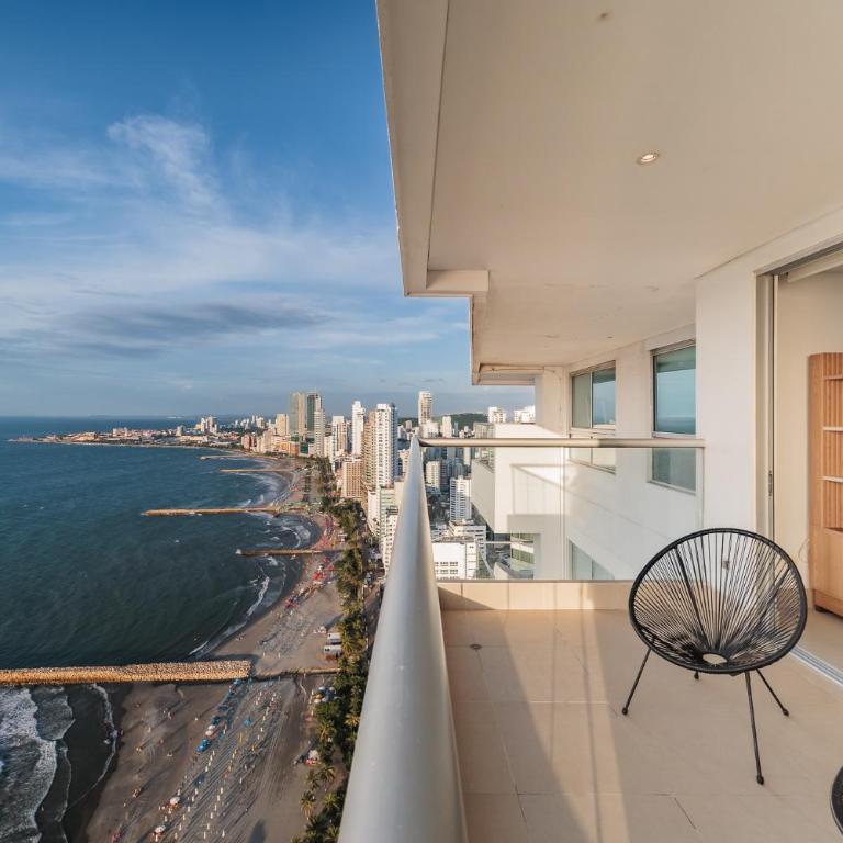 Magnífico apto de 1 habitación con vista inmejorable al mar en Bocagrande - Apartamento con balcón - 12