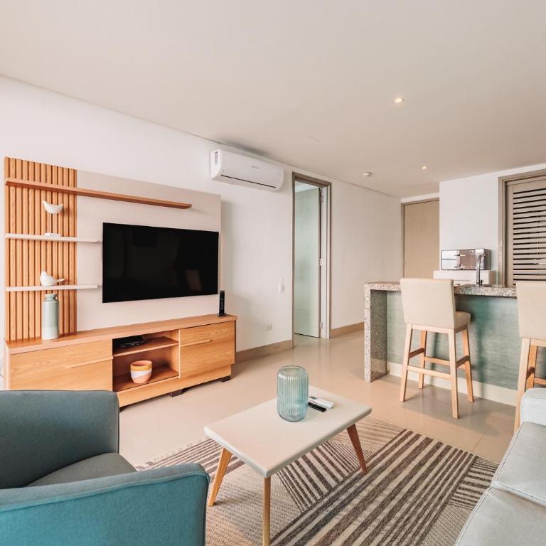 Magnífico apto de 1 habitación con vista inmejorable al mar en Bocagrande - Apartamento con balcón - 2