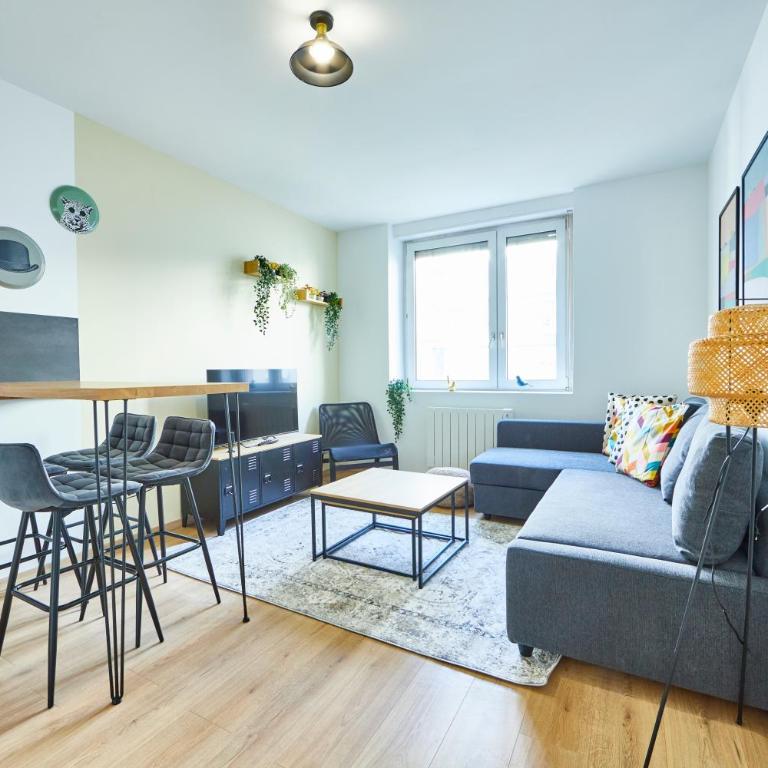 BE-2G - Joli 2 pièces tout équipé - 1 à 2 pers au 2ème étage au centre de Mulhouse - Apartment mit 1 Schlafzimmer - 1