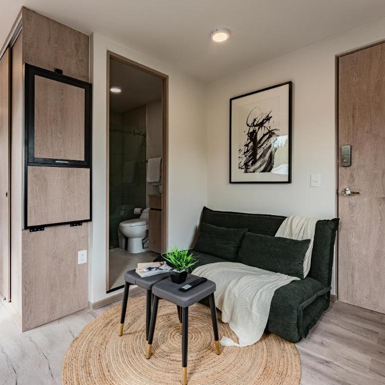 Tiny desk by VH - One-Bedroom Loft Apartment with One Queen Bed - 23