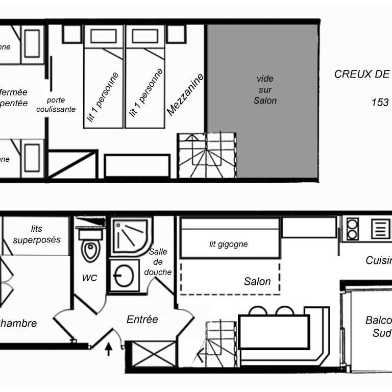 Résidence Creux de l'ours D et C - One-Bedroom Apartment - 1