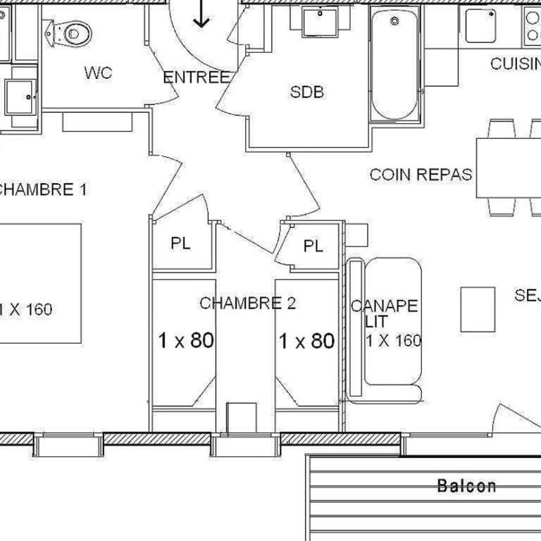 Appartement 3 pièces, 6 personnes, balcon, proche Les Saisies - Appartement 2 Chambres - 12