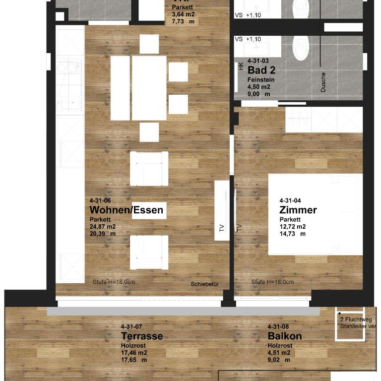 Adler Resort - Comfort Apartment mit 1 Schlafzimmer - 1