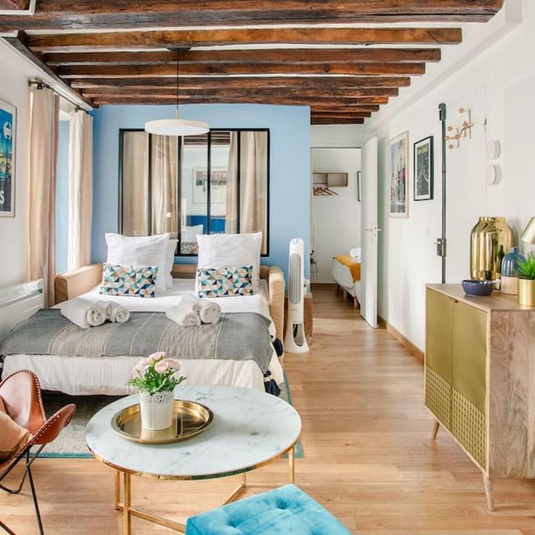 Marais2 Place des Vosges peaceful air-conditioned - Appartement 2 Chambres - Vue sur Jardin - 3