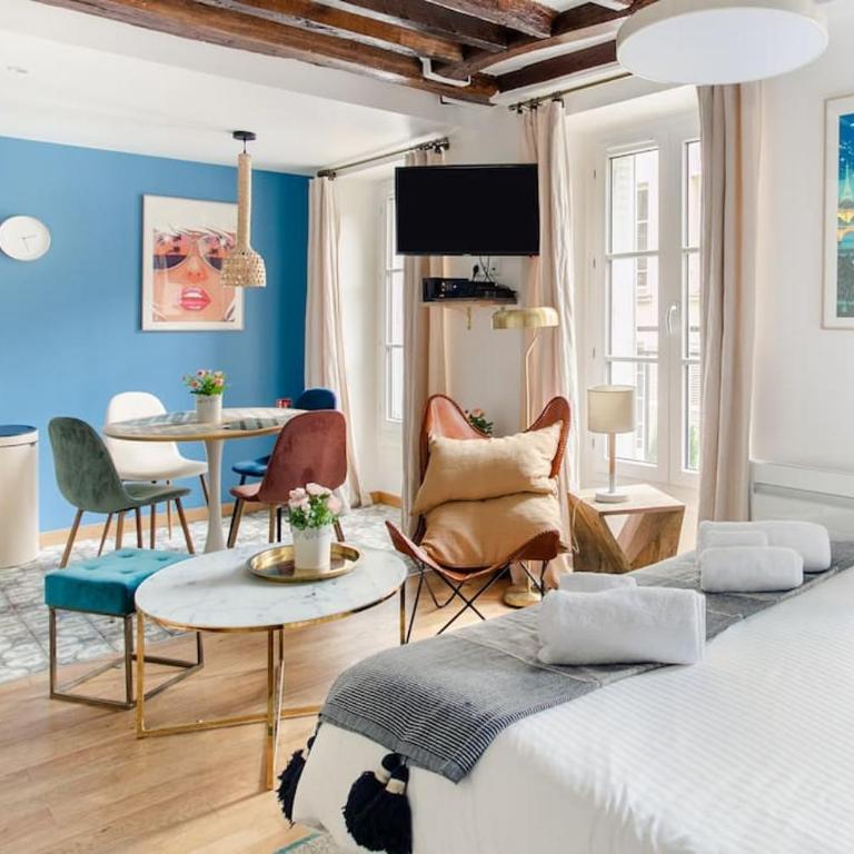 Marais2 Place des Vosges peaceful air-conditioned - Appartement 2 Chambres - Vue sur Jardin - 4