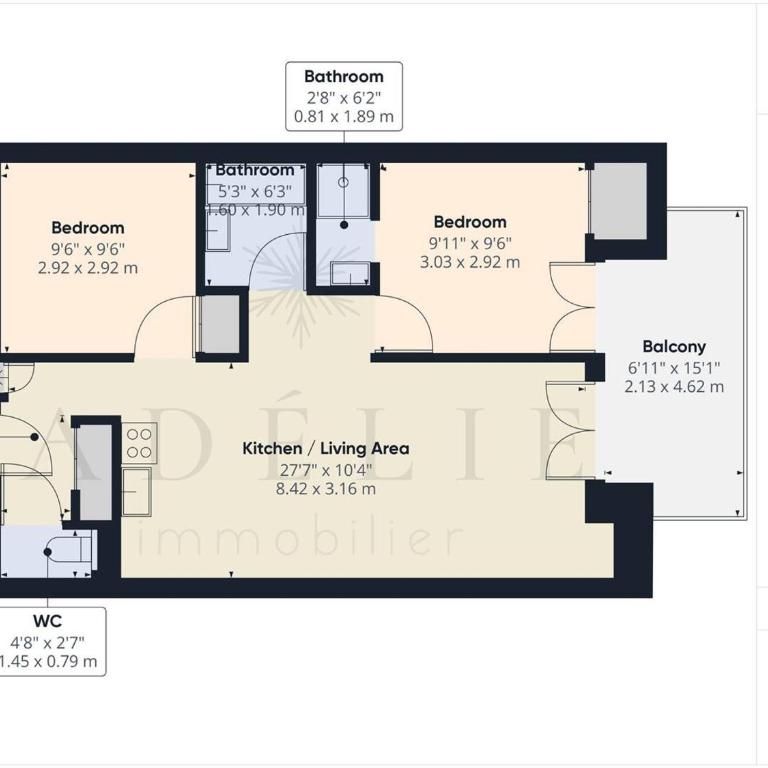 Appartement 3 pièces Sud avec balcon, parking et proche pistes et commerces - FR-1-398-571 - Appartement (6 Adultes) - 9