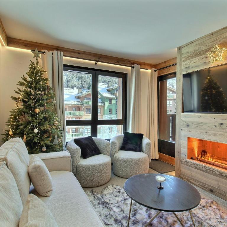 ARC 1950 - Appartement 08 personnes - Départ ski aux pieds - Sauna, Hammam, Jacuzzi, Salle de fitness, Piscine extérieure chauffée - Apartment mit 2 Schlafzimmern und Bergblick - 2