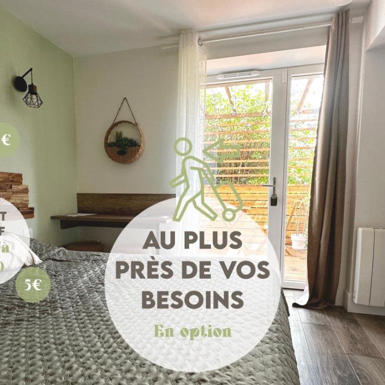 Luna Monkey, Chambre & Terrasse privée, Bourgoin Centre - Chambre Double avec Salle de Bains Privative - 11
