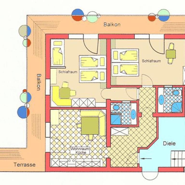 Gästehaus Alpina - Apartment mit 2 Schlafzimmern mit Balkon und Terrasse - 5