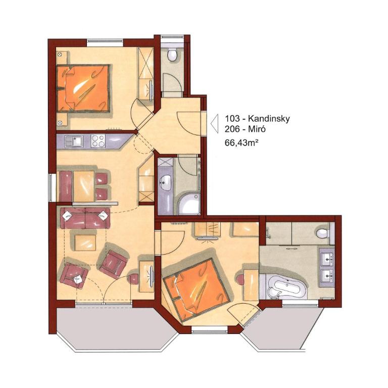 Appartements Lüftenegger - Apartment mit 2 Schlafzimmern - 4