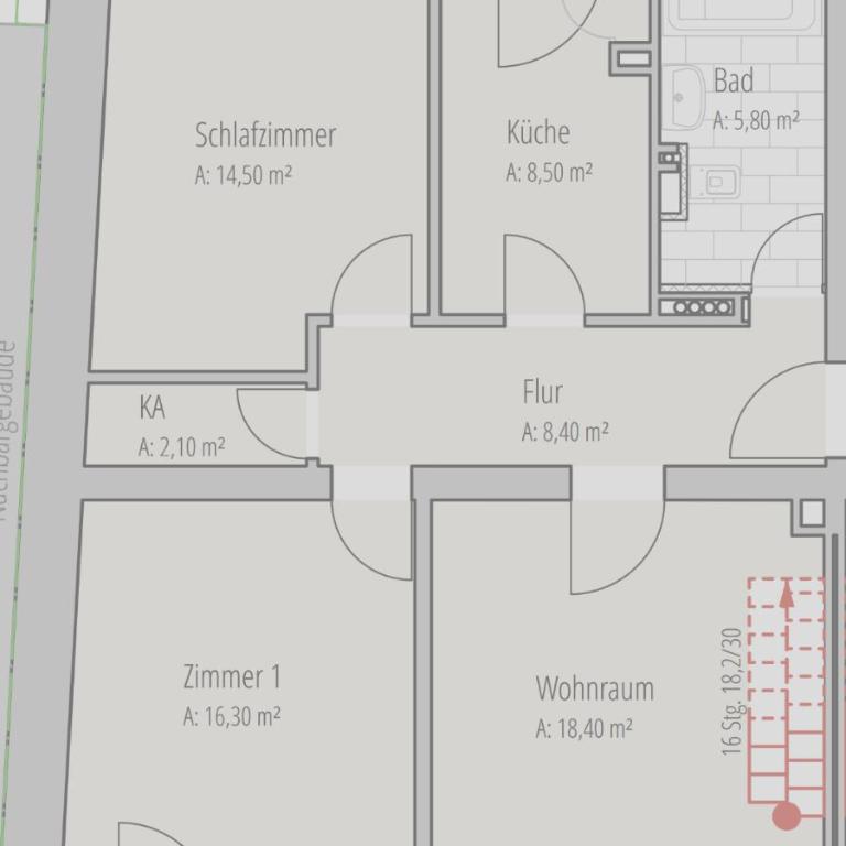 Apartment im Herzen von Würzburg - Apartment mit 2 Schlafzimmern mit Balkon und Terrasse - 12