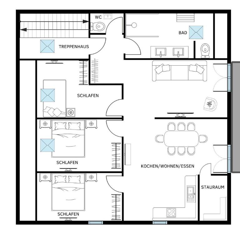 RUBEN 15 Ferienwohnungen - Apartment mit 3 Schlafzimmern und Balkon - 2