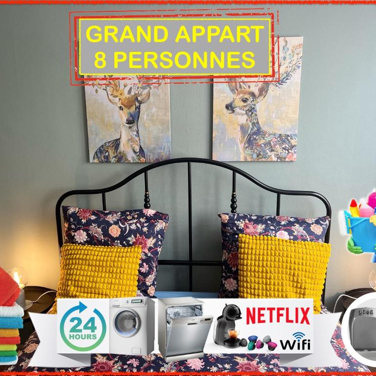 016 CHIC & COSY GRAND APPART MODERNE 65m2 HYPERCENTRE WIFI SMART TV NETFLIX - Appartement 3 Chambres - 2