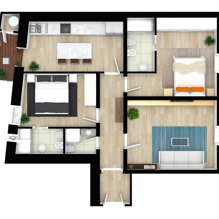 Train Station Deluxe 3 Bath - Appartamento con 2 Camere da Letto - 8