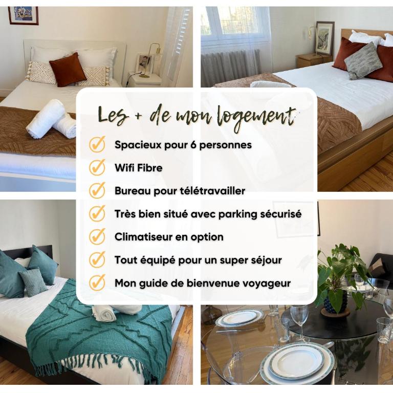 3 chambres , bureau lumineux , parking , proche métro Lyon - Appartement 3 Chambres Supérieur - 37