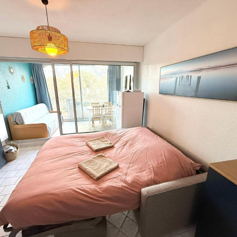 Appart Grande motte Quartier Couchant - Parking - Balcon- Piscine - Plage 300m - One-Bedroom Apartment - 5