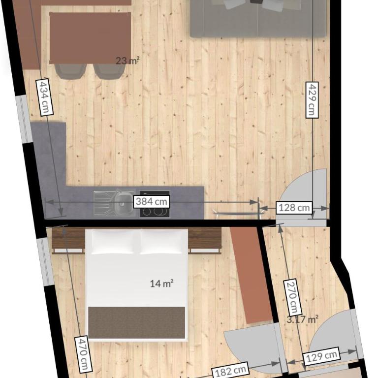 Pension Zur alten Mühle - Apartment mit 1 Schlafzimmer und Balkon - 12