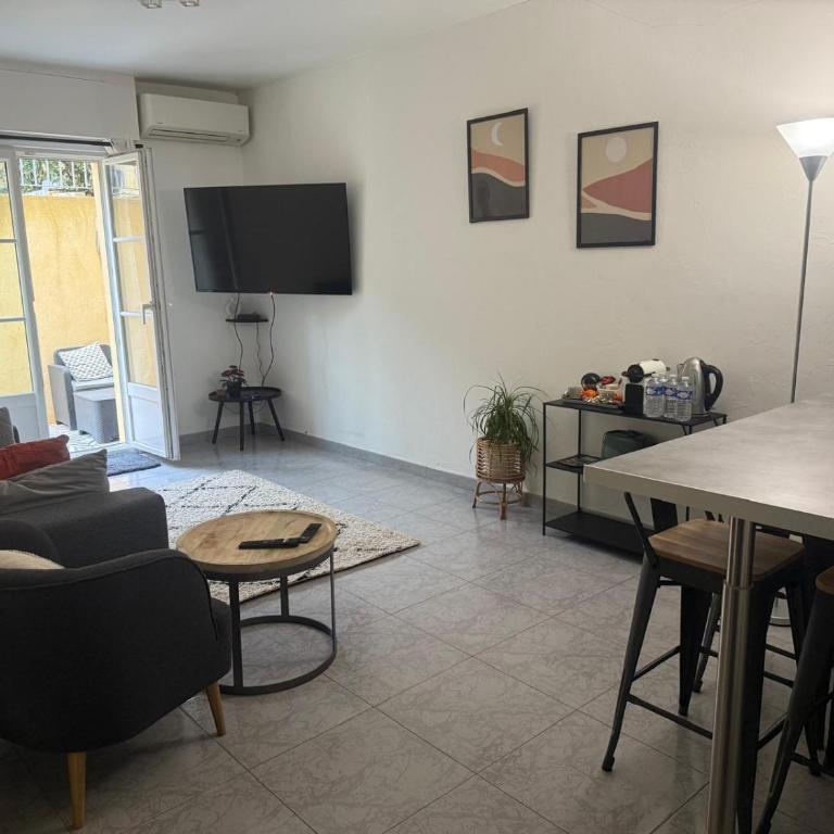 Bas de Villa à 15 min de Nice avec piscine - Appartement 1 Chambre - 5