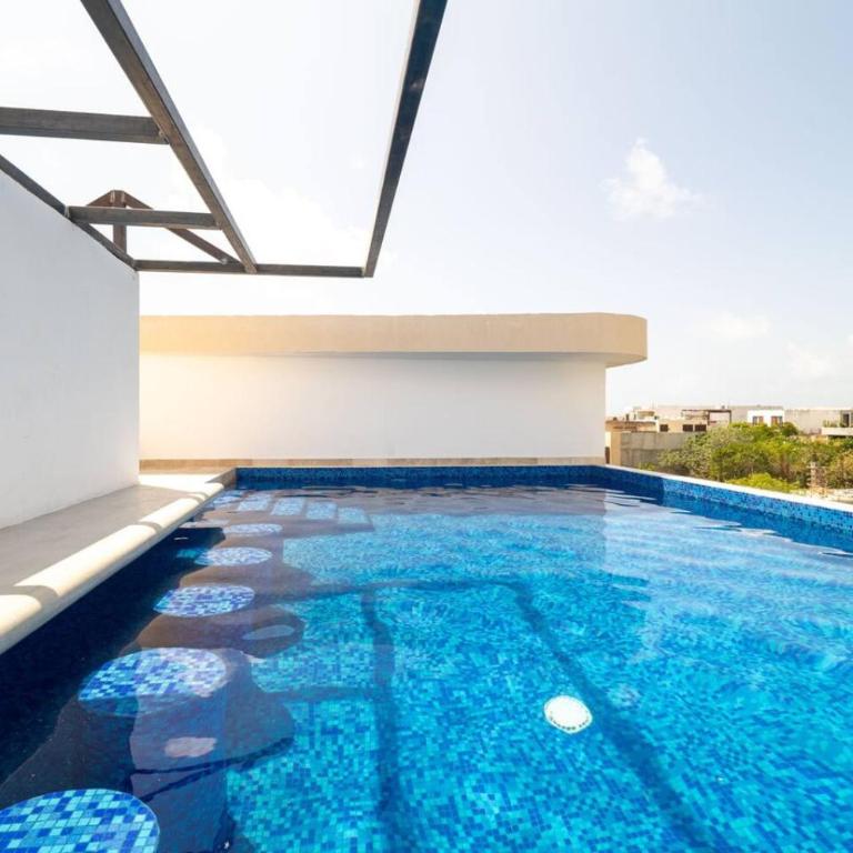 King Studio with Balcony, Rooftop Pool in Trendy Aldea Zama - Apartamento - 13