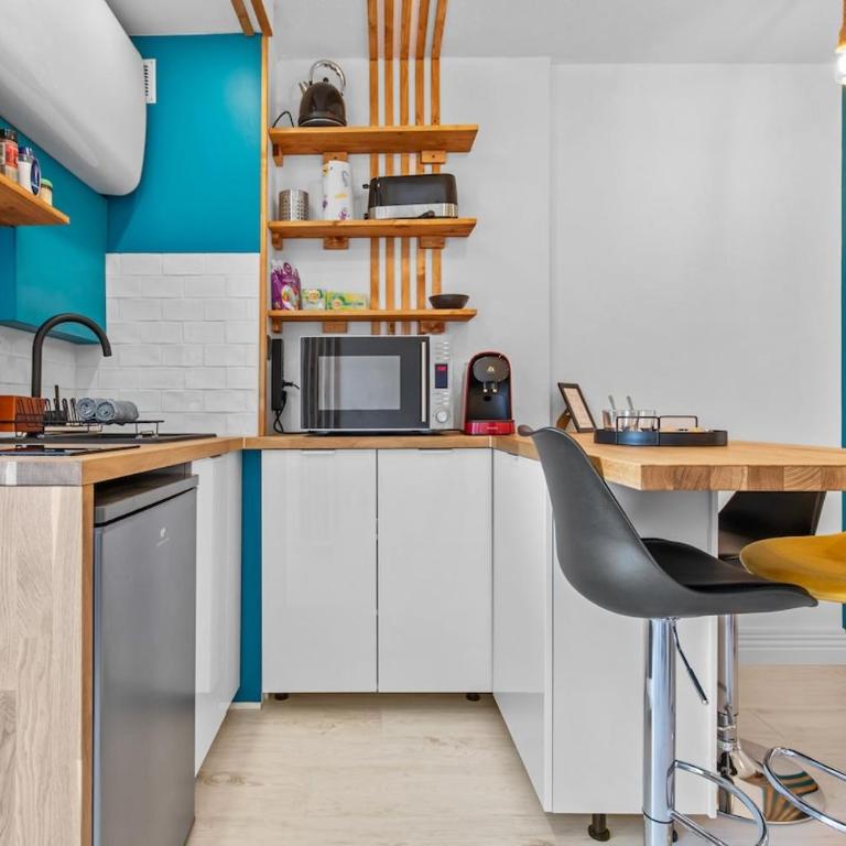 Studio cabine AZUR ,5 min mer -5 min Arena - clim - parking gratuit privée - 4 personnes - Studio - 14