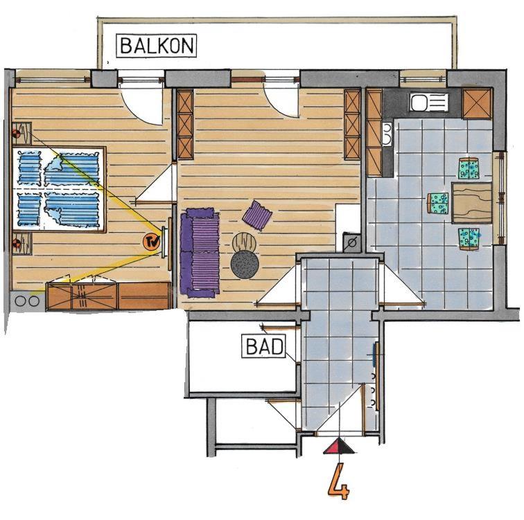 Gasthof-Appartements Vroni - Chiemgau Karte - Apartment mit 1 Schlafzimmer, Balkon und Bergblick - 11