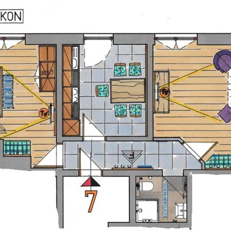 Gasthof-Appartements Vroni - Chiemgau Karte - Apartment mit 1 Schlafzimmer und Aussicht - 11