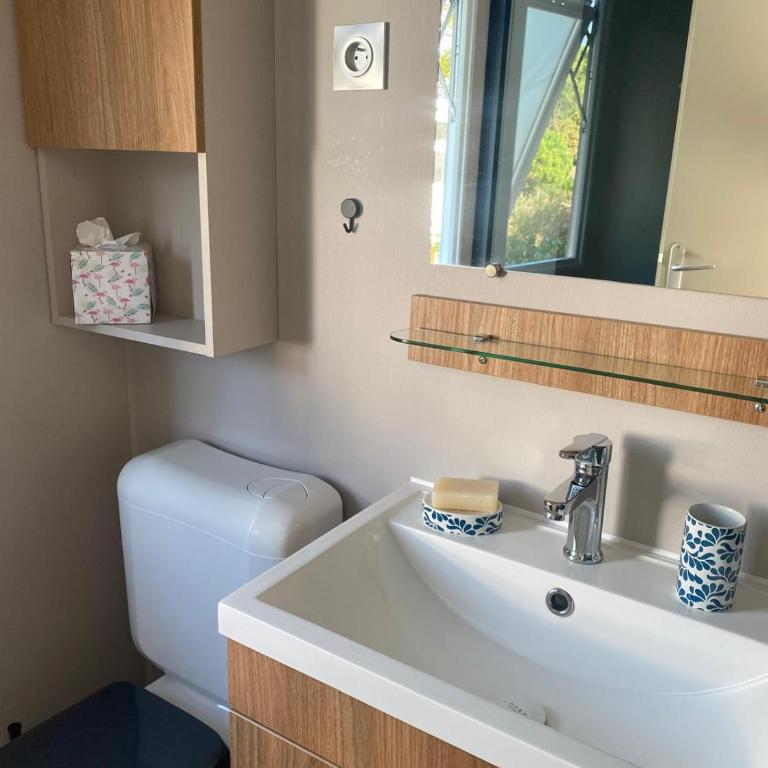 Mobilhome 8 personnes cosy tout équipé avec vue sur bassin, cap ferret - Bungalow Familiare - 24