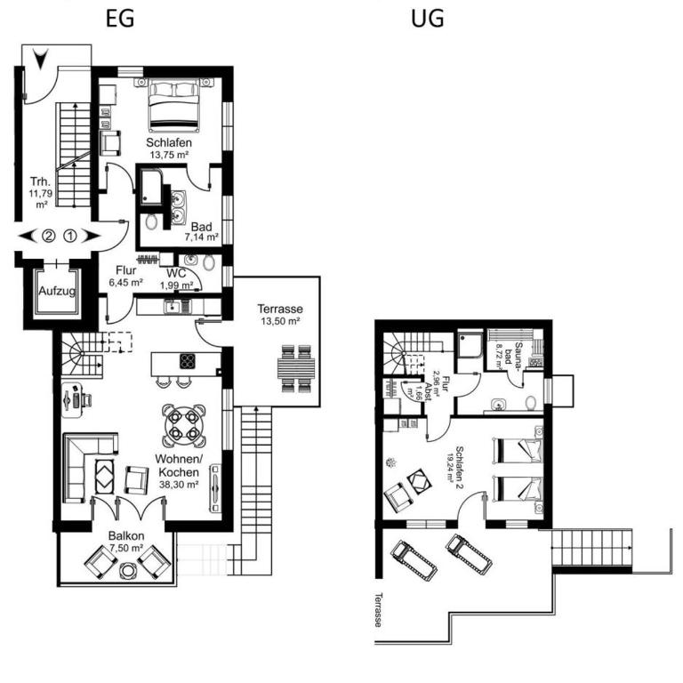 Ferienwohnungen Friedenshöhe in Oberammergau - Apartment mit 2 Schlafzimmern und Sauna - 23