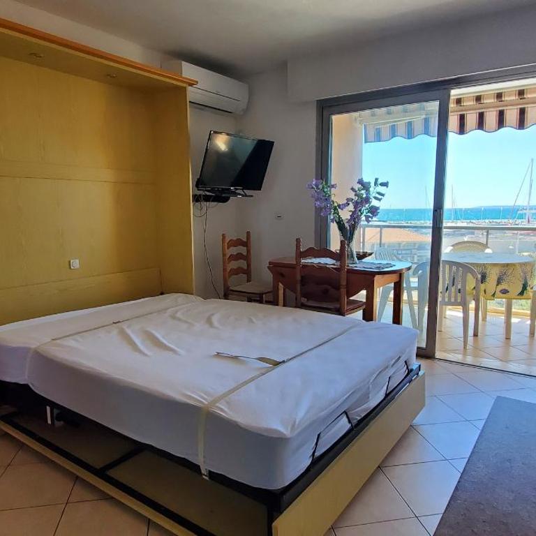 LE CAPITOLE Vue mer Studio cabine 27m2 les pieds dans leau 2 adultes 2 enfants clim et garage - Studio with Balcony - 2
