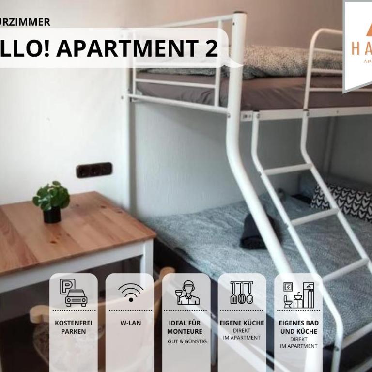 Hallo!-Apartments - Ideal für Geschäftsreisende, Monteure und Feriengäste - Budget Apartment - Nr.2 - 1